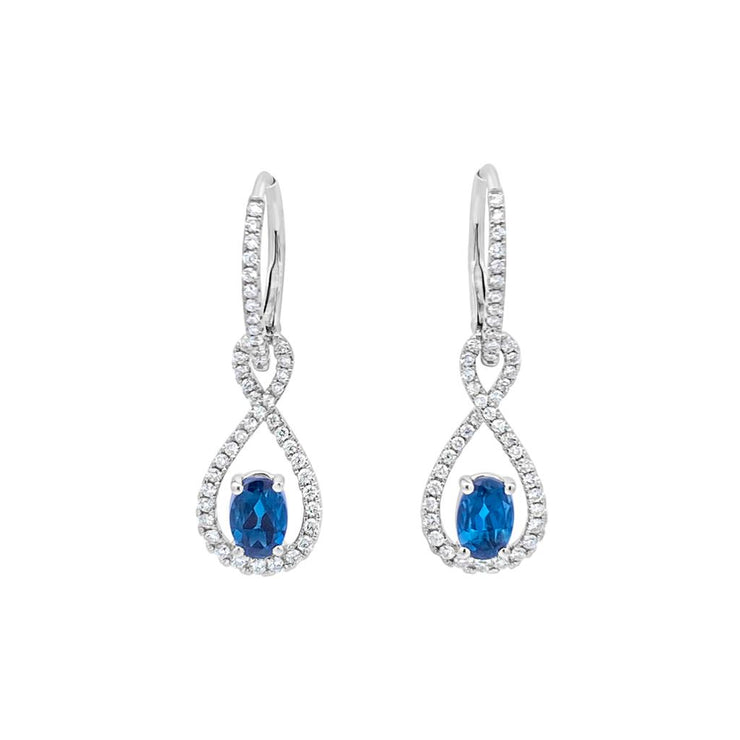 Irisa by Martin Binder London Blue Topaz & Diamond Dangle Earrings