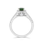 Irisa by Martin Binder Green Sapphire & Diamond Open Shoulder Ring