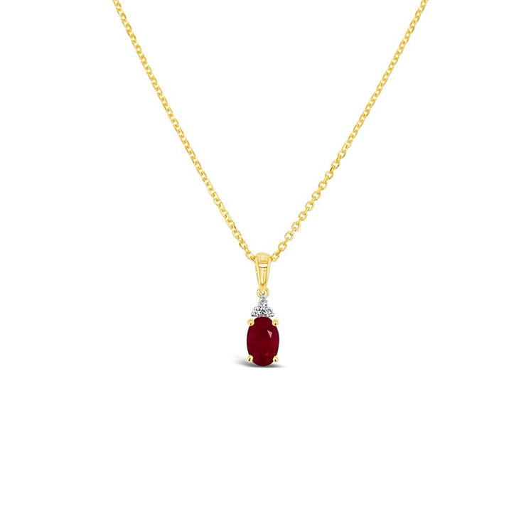 Irisa by Martin Binder Oval Ruby & Diamond Pendant Necklace