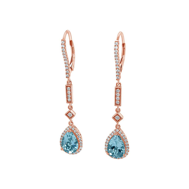 Irisa by Martin Binder Aquamarine & Diamond Dangle Earrings
