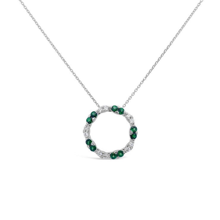 Irisa by Martin Binder Tsavorite Garnet & Diamond Circle Necklace