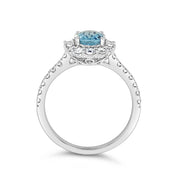 Irisa by Martin Binder Aquamarine & Diamond Unique Halo Ring