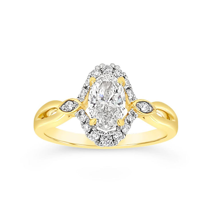 Yes by Martin Binder Oval Halo Diamond Engagement Ring (0.86 ct. tw.)