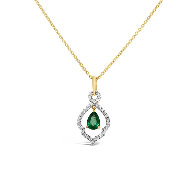 Irisa by Martin Binder Emerald & Diamond Open Frame Necklace