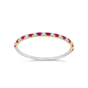 Irisa by Martin Binder Two-Tone Ruby & Diamond Flexible Bangle Bracelet