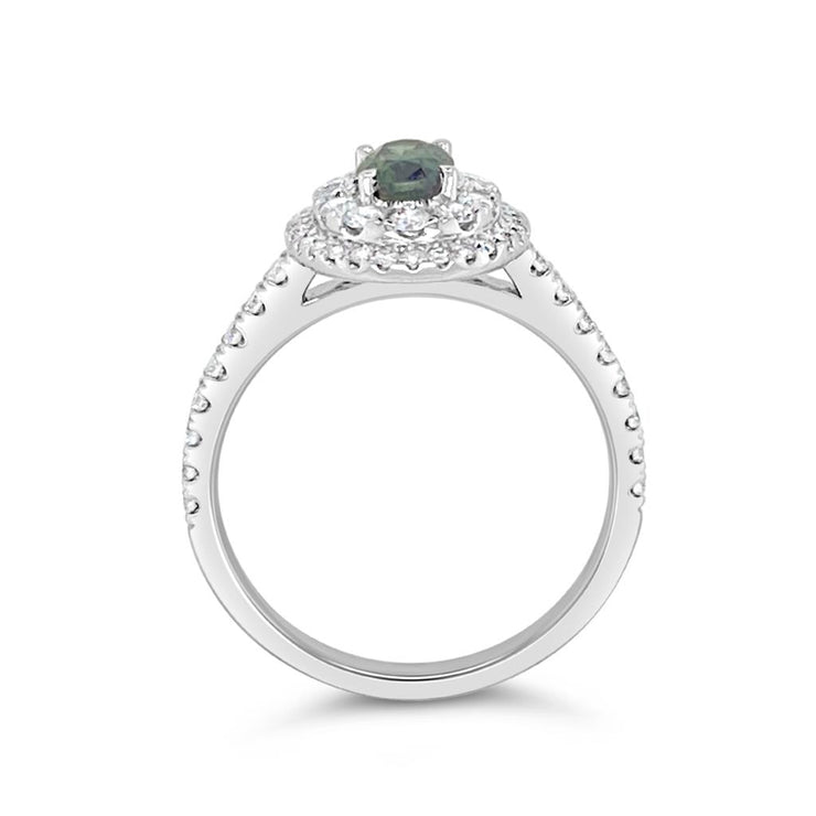 Irisa by Martin Binder Alexandrite & Diamond Double Halo Ring