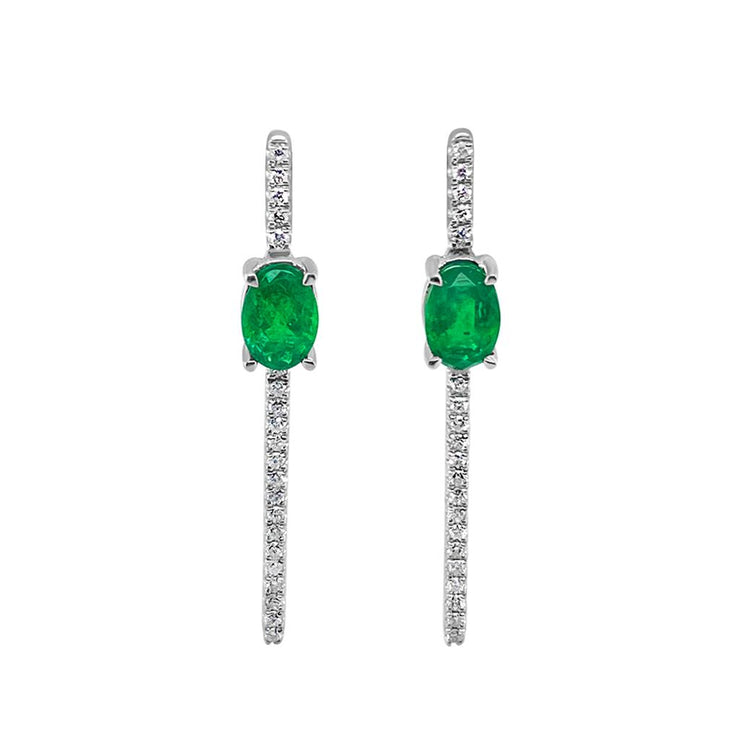 Irisa by Martin Binder Emerald & Diamond Bar Earrings