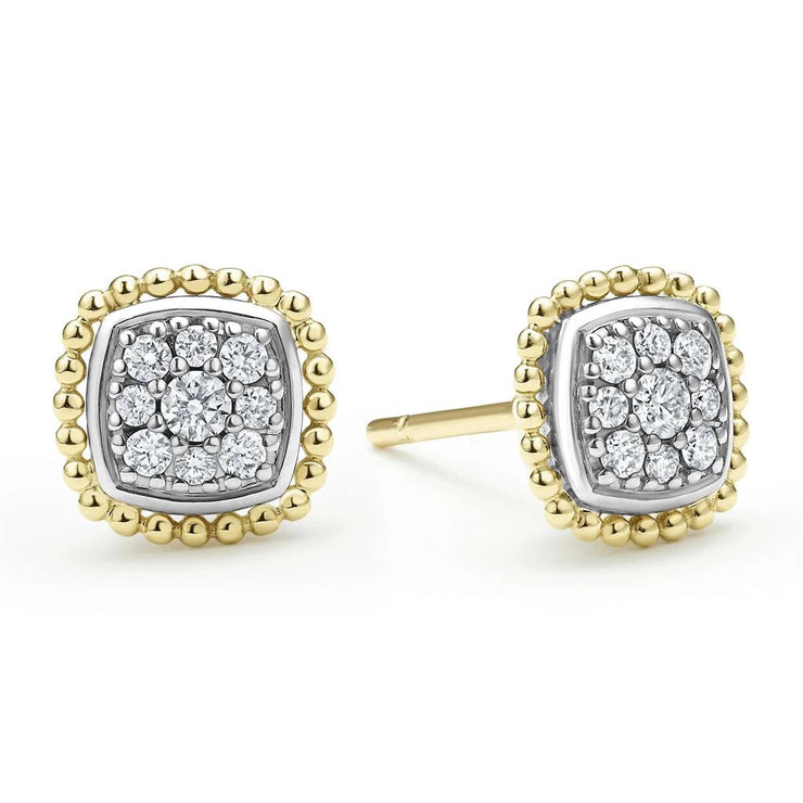 LAGOS Rittenhouse Two-Tone Caviar Diamond Stud Earrings