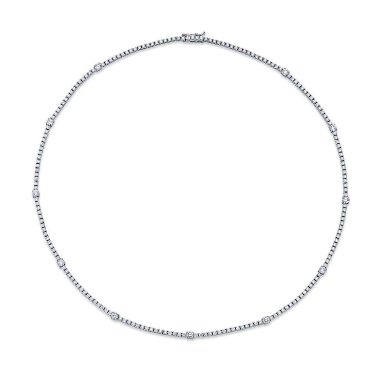 Norman Silverman Diamond Stationed Tennis Necklace (7.22 ct. tw.)
