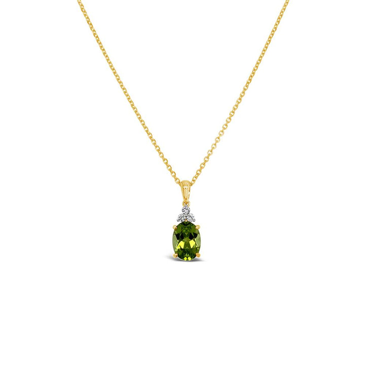 Irisa by Martin Binder Oval Peridot & Diamond Pendant Necklace