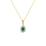 Irisa by Martin Binder Emerald & Halo Diamond Pendant