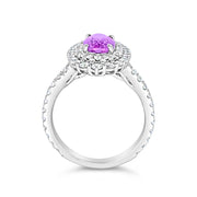 Irisa by Martin Binder Pink Sapphire & Diamond Double Halo Ring