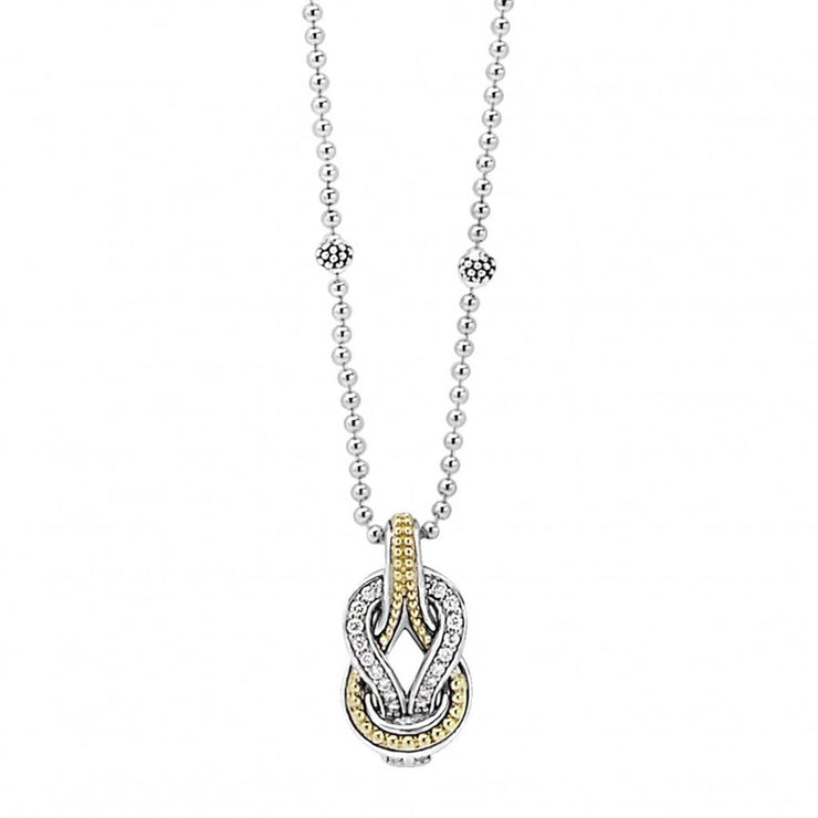 LAGOS Newport Knot Diamond Pendant Necklace