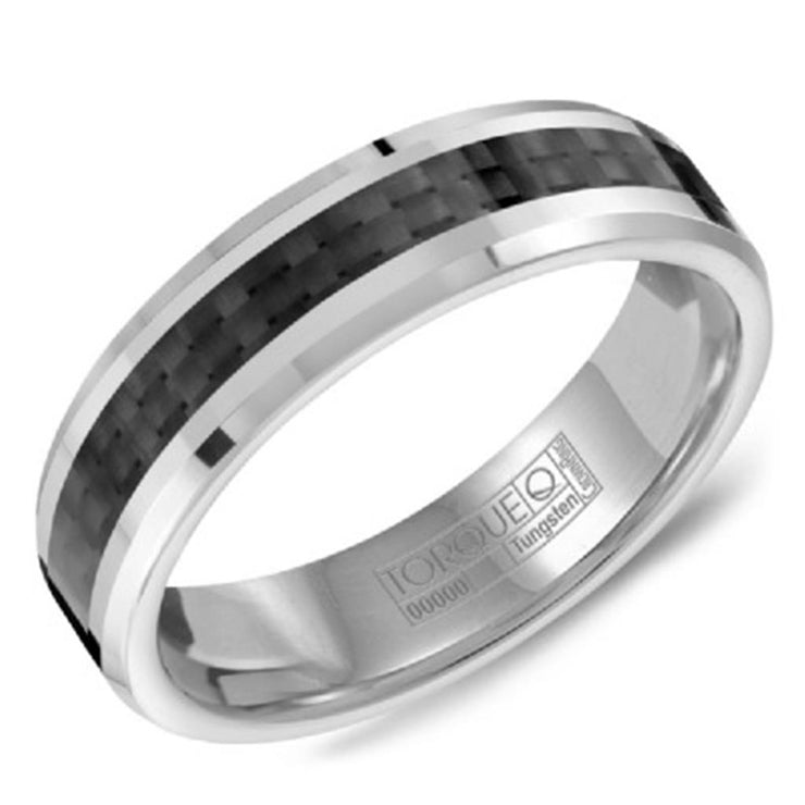 Crown Ring Torque Grey Tungsten 6mm Wedding Band