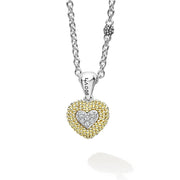LAGOS Caviar Lux Diamond Heart Pendant Necklace