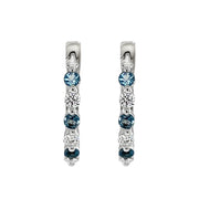 Irisa by Martin Binder London Blue Topaz & Diamond Hoop Earrings