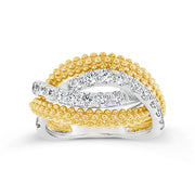 Clara by Martin Binder Two-Tone Diamond Bypass Ring (0.99 ct. tw.)