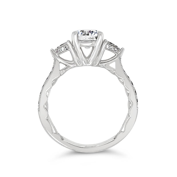 A.Jaffe Three Stone Diamond Engagement Ring Mounting (0.30 ct. tw.)