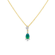 Irisa by Martin Binder Pear Emerald & Diamond Necklace