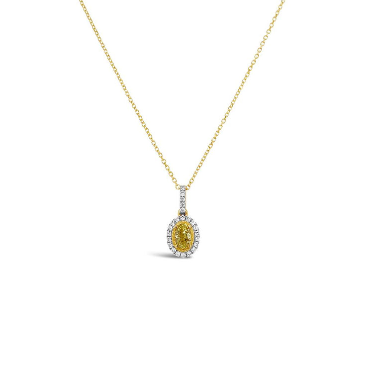 Clara by Martin Binder Yellow Diamond Halo Necklace (0.43 ct. tw.)
