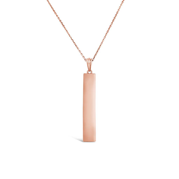 Rox by Martin Binder Rose Silver Engravable Vertical Bar Necklace