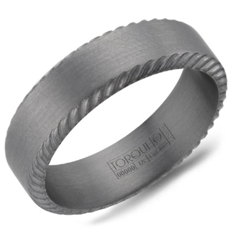 Crown Ring Torque Grey Tantalum 6.5mm Wedding Band