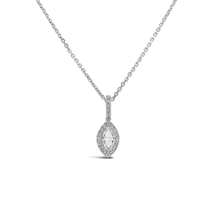 Clara by Martin Binder FOREVERMARK Marquise Diamond Halo Necklace (0.37 ct. tw.)
