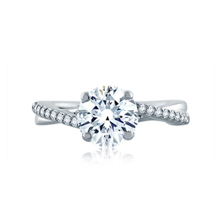 A.Jaffe Diamond Solitaire Semi-Mount Engagement Ring (0.13 ct. tw.)