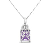 Irisa by Martin Binder Emerald Cut Amethyst & Diamond Necklace