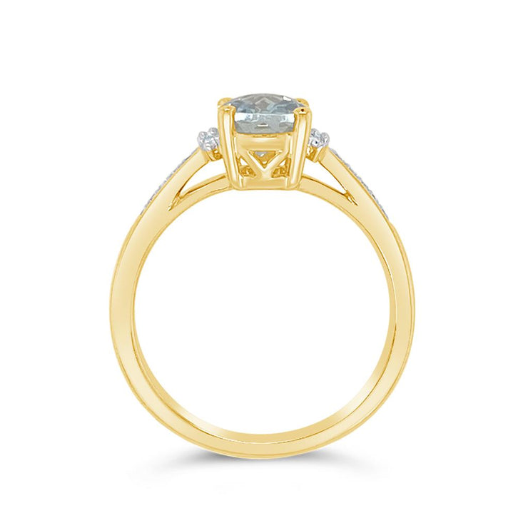 Irisa by Martin Binder Oval Aquamarine & Diamond Ring