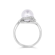 Miyana by Martin Binder Akoya Pearl & Diamond Halo Ring
