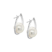 Tara South Sea Pearl & Diamond Orbit Earrings