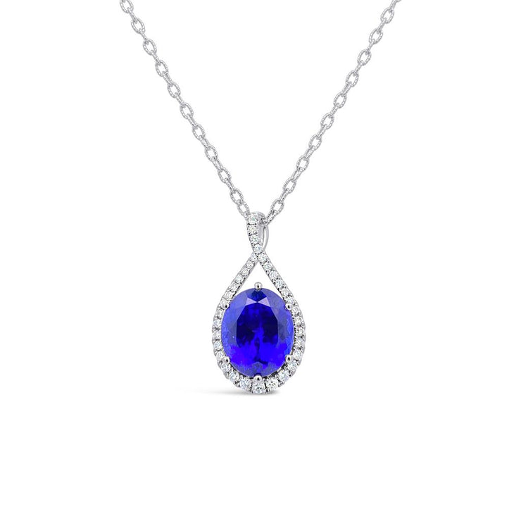 Irisa by Martin Binder Oval Tanzanite & Diamond Statement Necklace