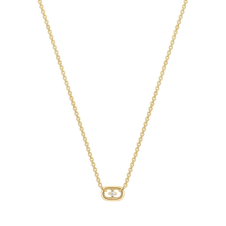 Aurelie Gi Isla Diamond Paper Clip Necklace
