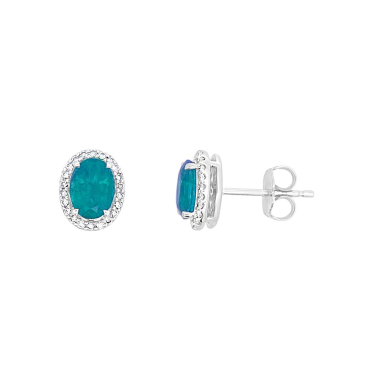Irisa by Martin Binder Oval Emerald & Diamond Halo Earrings