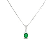 Irisa by Martin Binder Oval Emerald & Diamond Accent Necklace