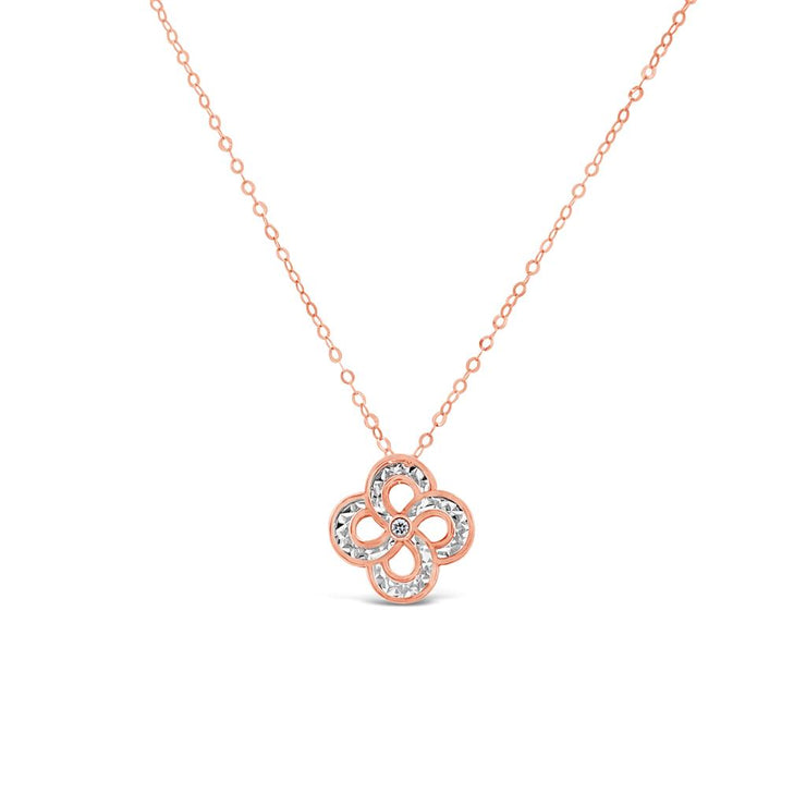 Clara by Martin Binder Diamond Flower Knot Necklace (0.01 ct. tw.)