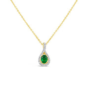Irisa by Martin Binder Emerald & Diamond Infinity Halo Necklace
