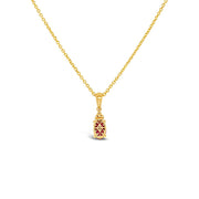 Irisa by Martin Binder Oval Ruby & Diamond Pendant Necklace