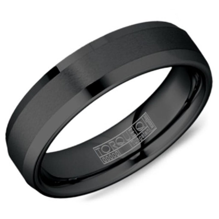 Crown Ring Torque Black Tungsten 6mm Wedding Band