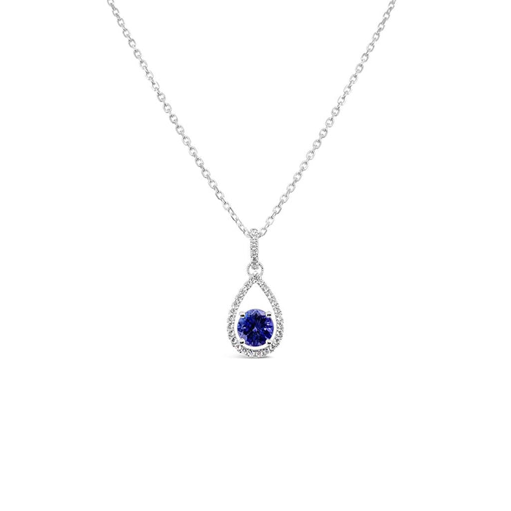 Irisa by Martin Binder Tanzanite & Diamond Teardrop Pendant Necklace