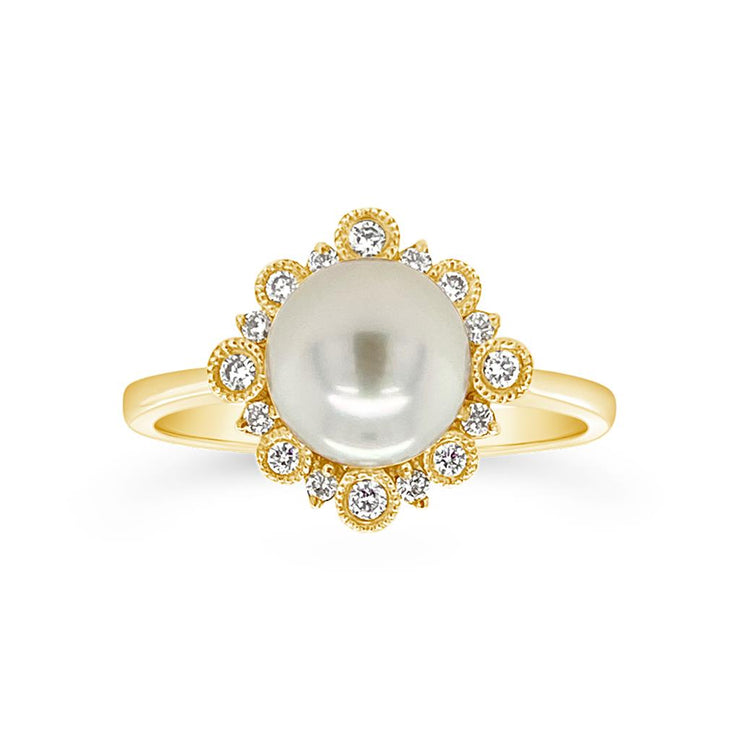 Miyana by Martin Binder Akoya Pearl & Diamond Ring