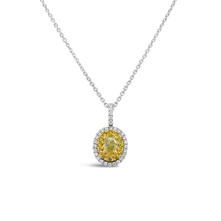 Clara by Martin Binder Yellow Diamond Halo Necklace (0.69 ct. tw.)