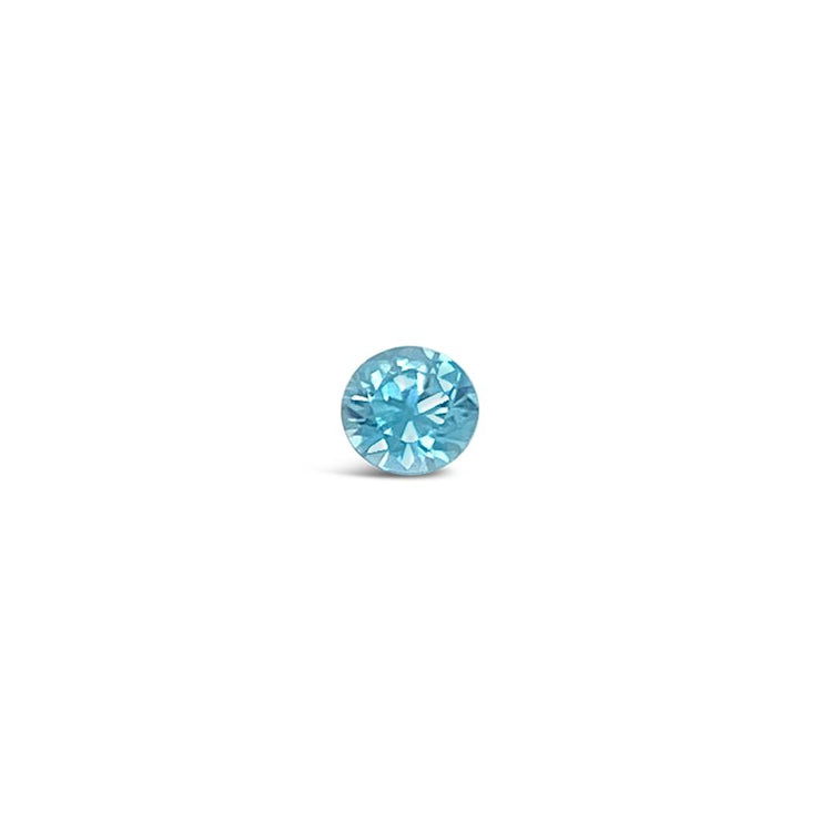 Round Cut Blue Zircon Gemstone (0.95 ct)