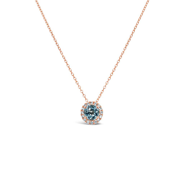 Irisa by Martin Binder Aquamarine & Diamond Halo Pendant
