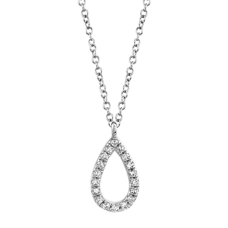 Shy Creation Diamond Open Pear Necklace (0.06 ct)
