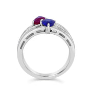 Irisa by Martin Binder Unique Pear Ruby & Sapphire Diamond Ring
