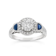 Yes by Martin Binder Blue Sapphire & Diamond Engagement Ring (1.16 ct. tw.)
