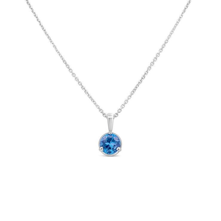 Irisa by Martin Binder Blue Zircon Solitaire Gemstone Necklace
