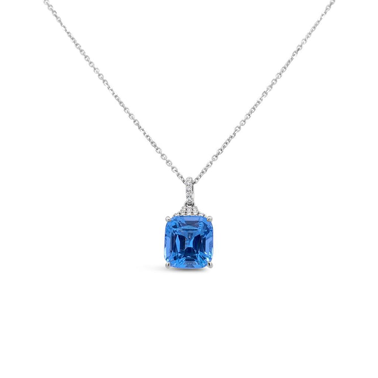 Irisa by Martin Binder Cushion Aquamarine & Diamond Necklace